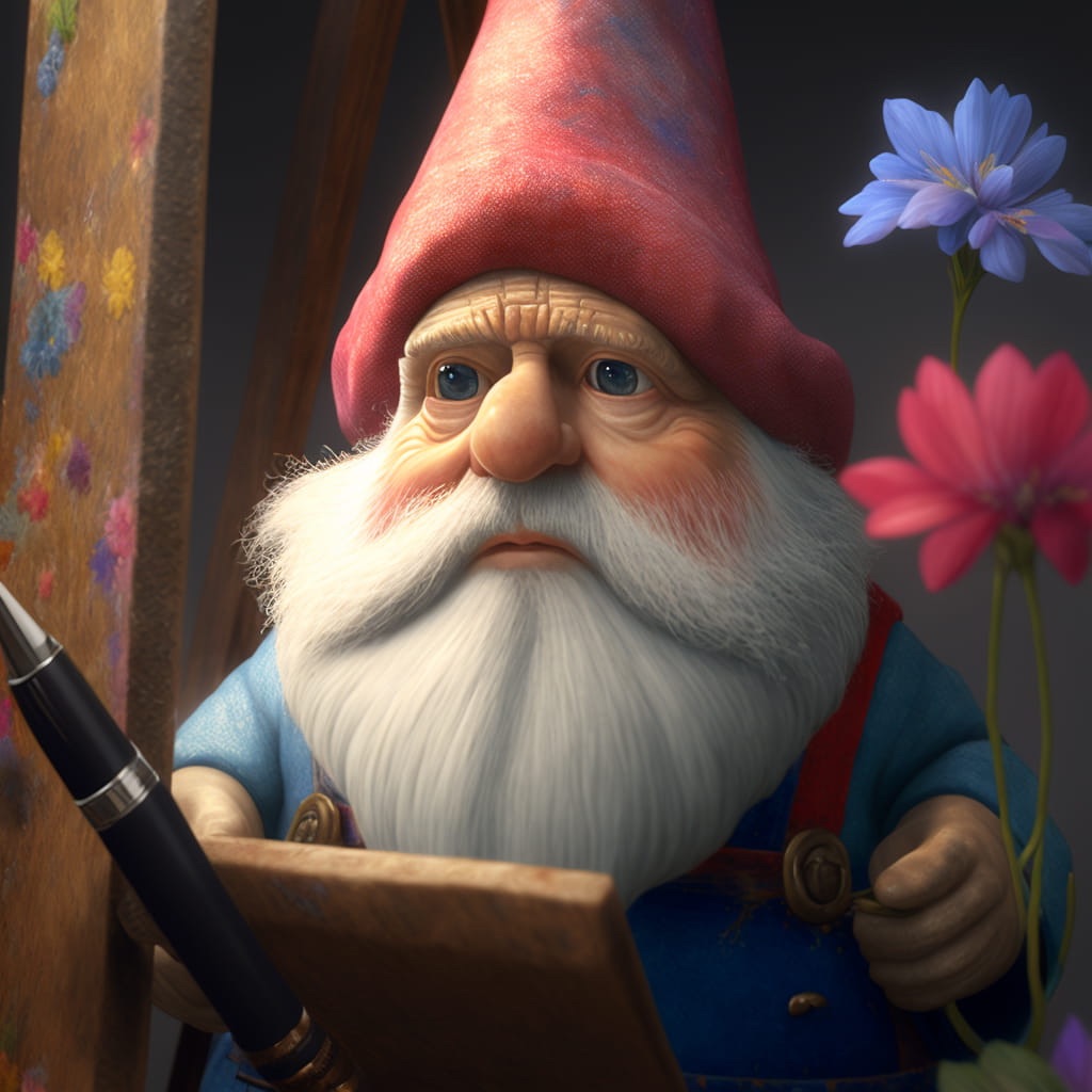 Gnome with flowers