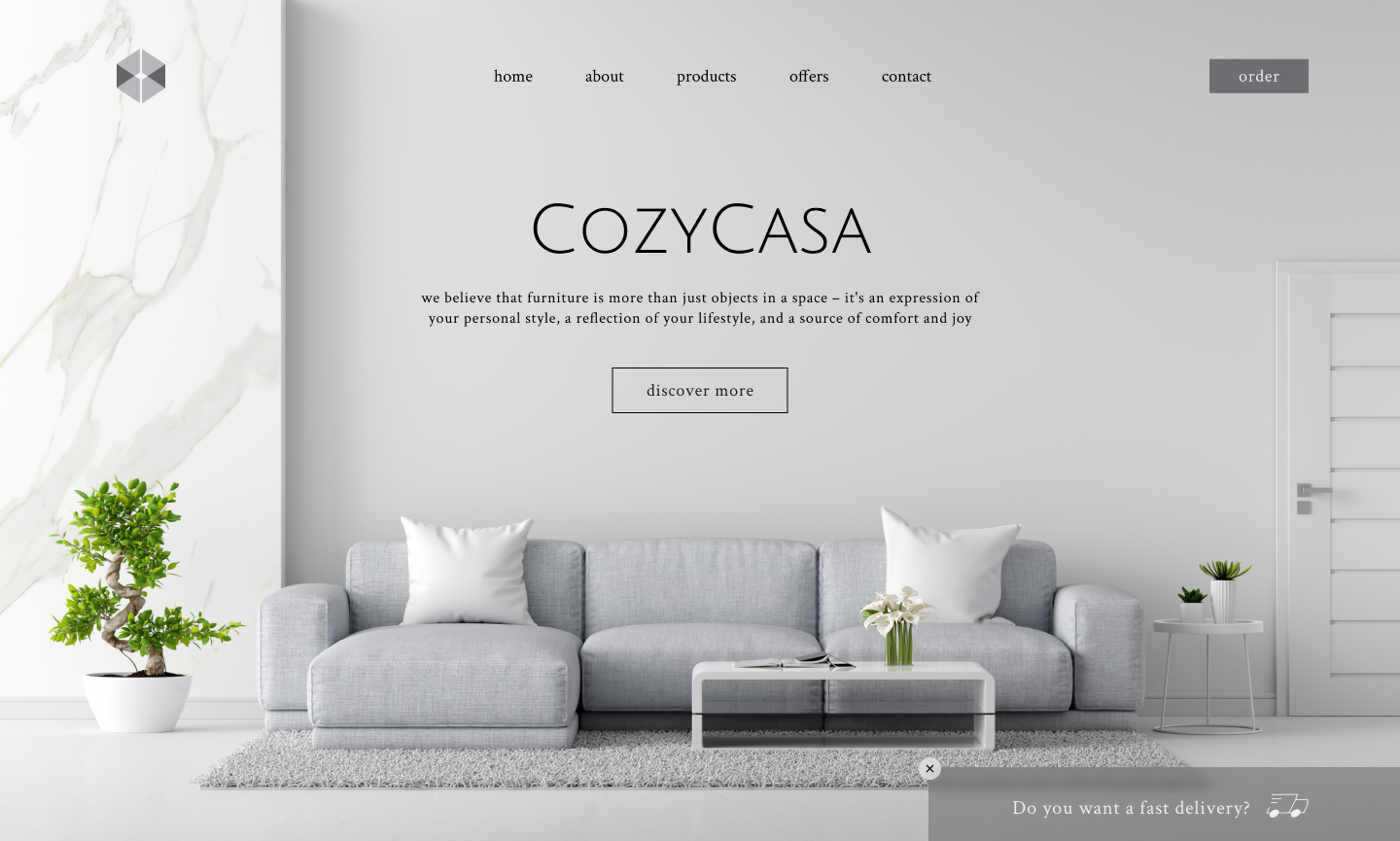 Design for website with furniture