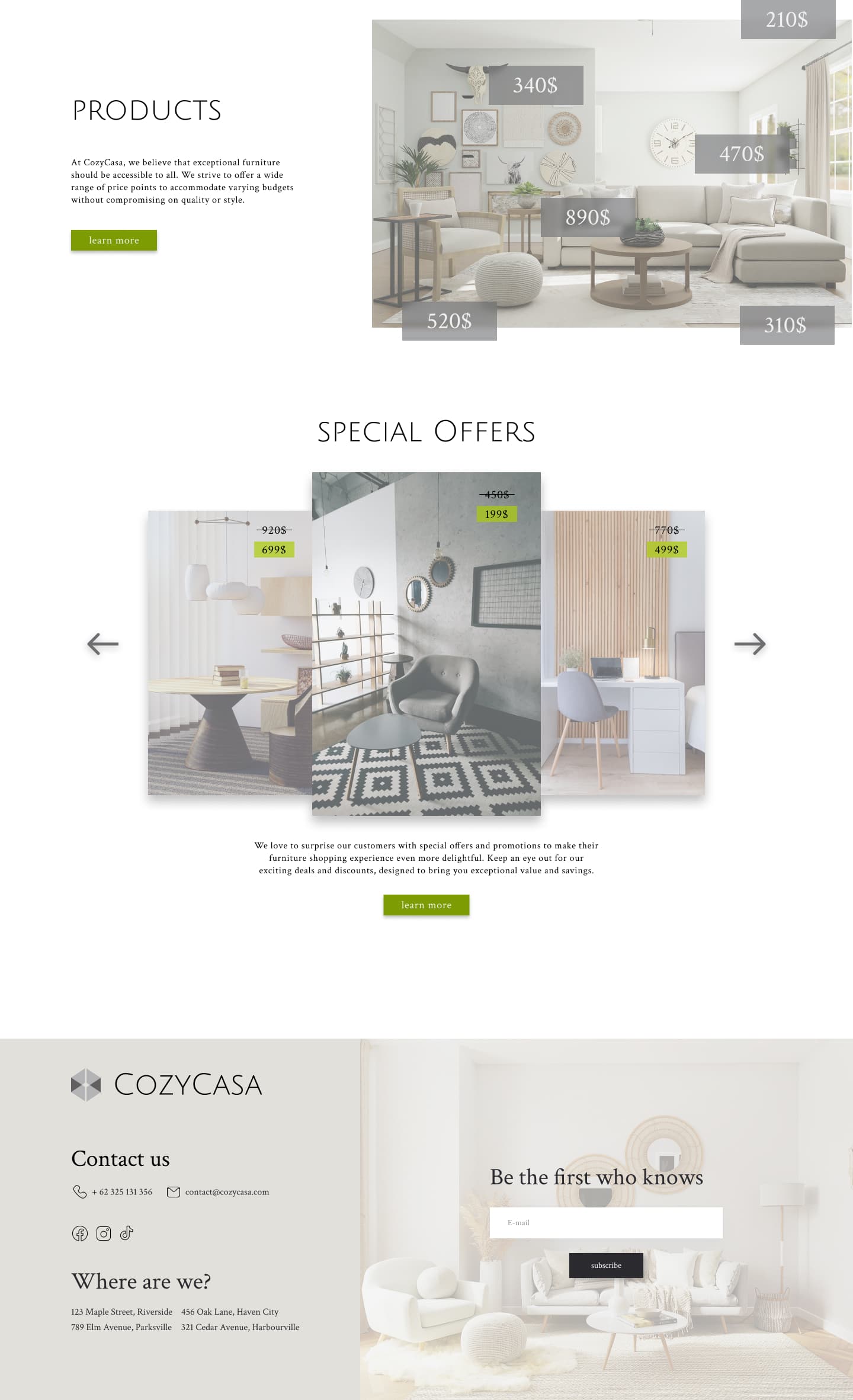 ptototype of website for sneakers store