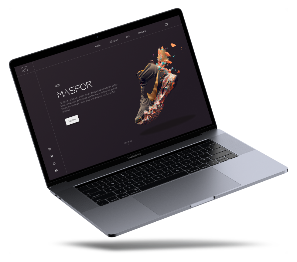 ptototype of website for sneakers store